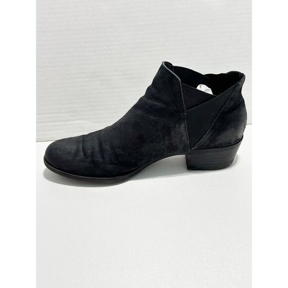 Lucky Brand Baqira Women's Suede Leather Pull-On Ankle Booties Black Size 10 - Picture 9 of 14